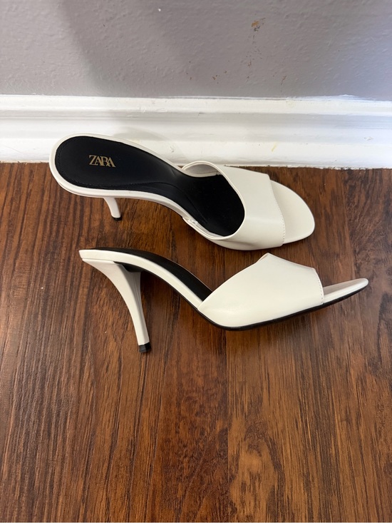 Zara Shoes - Zara White Open-Back Slide Heels